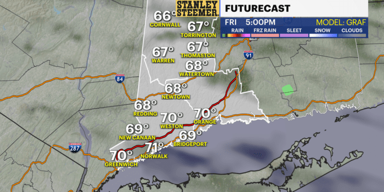 Cloudy and rainy for Friday in Connecticut, no direct impacts expected from Hurricane Helene