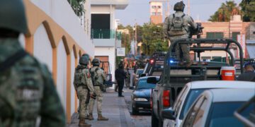 Soldiers of the Mexican Army patrol the streets of Culiacan, Sinaloa State, Mexico, on September 21, 2024.  / Credit: IVAN MEDINA/AFP via Getty Images