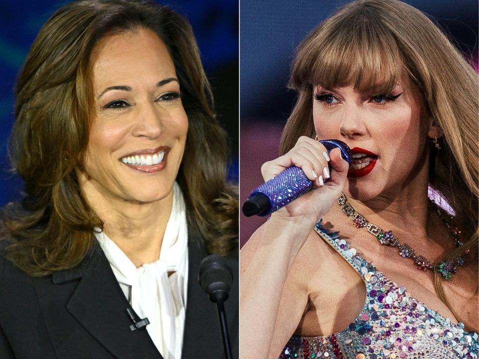 Kamala Harris campaign launched Taylor Swift-themed advertisements (AFP via Getty Images)