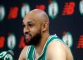 Derrick White talks Olympics, Colorado scuffle at Celtics Media Day