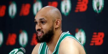 Derrick White talks Olympics, Colorado scuffle at Celtics Media Day