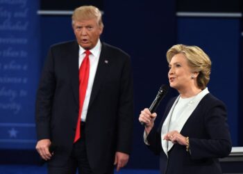 US Democratic presidential candidate Hillary Clinton and US Republican presidential candidate Donald Trump in 2016.