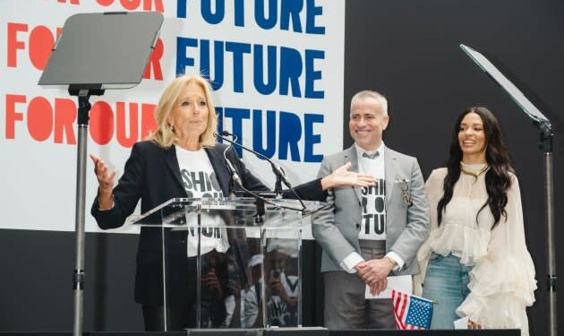 First Lady Jill Biden Speaks at ‘Fashion for Our Future’ March in Bryant Park