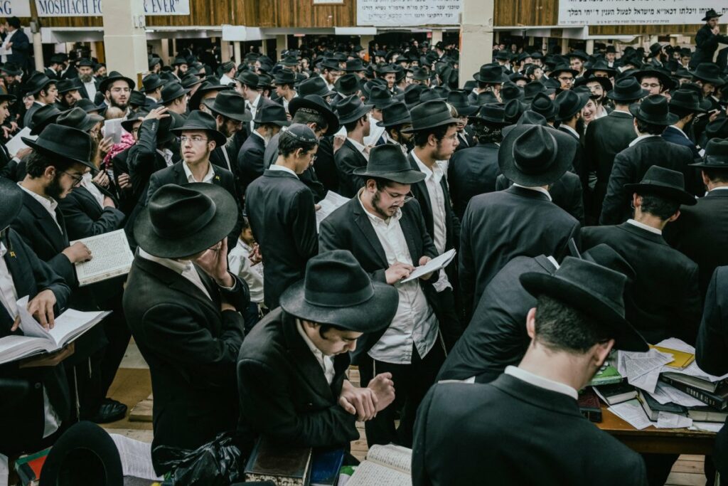 Young Jewish Men Celebrate Sukkot