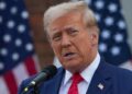 Republican presidential nominee and former US president Donald Trump speaks during a press conference at Trump National Golf Club, in Bedminster, New Jersey, US, on August 15, 2024. — Reuters