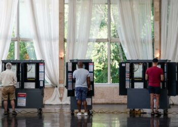 Voters cast ballots in Georgia's primary election at a polling location on May 21, 2024 in Atlanta, Georgia. The state’s election board has approved a controversial new measure (Getty Images)