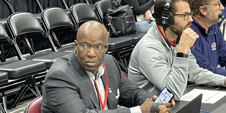 Missouri Valley Conference commissioner Jeff Jackson was in attendance as Bradley beat Southeast Missouri State, 73-60, at Carver Arena on Saturday, Nov. 19, 2022.