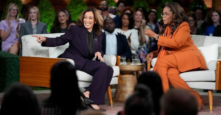 Vice President Kamala Harris joins Oprah Winfrey at the