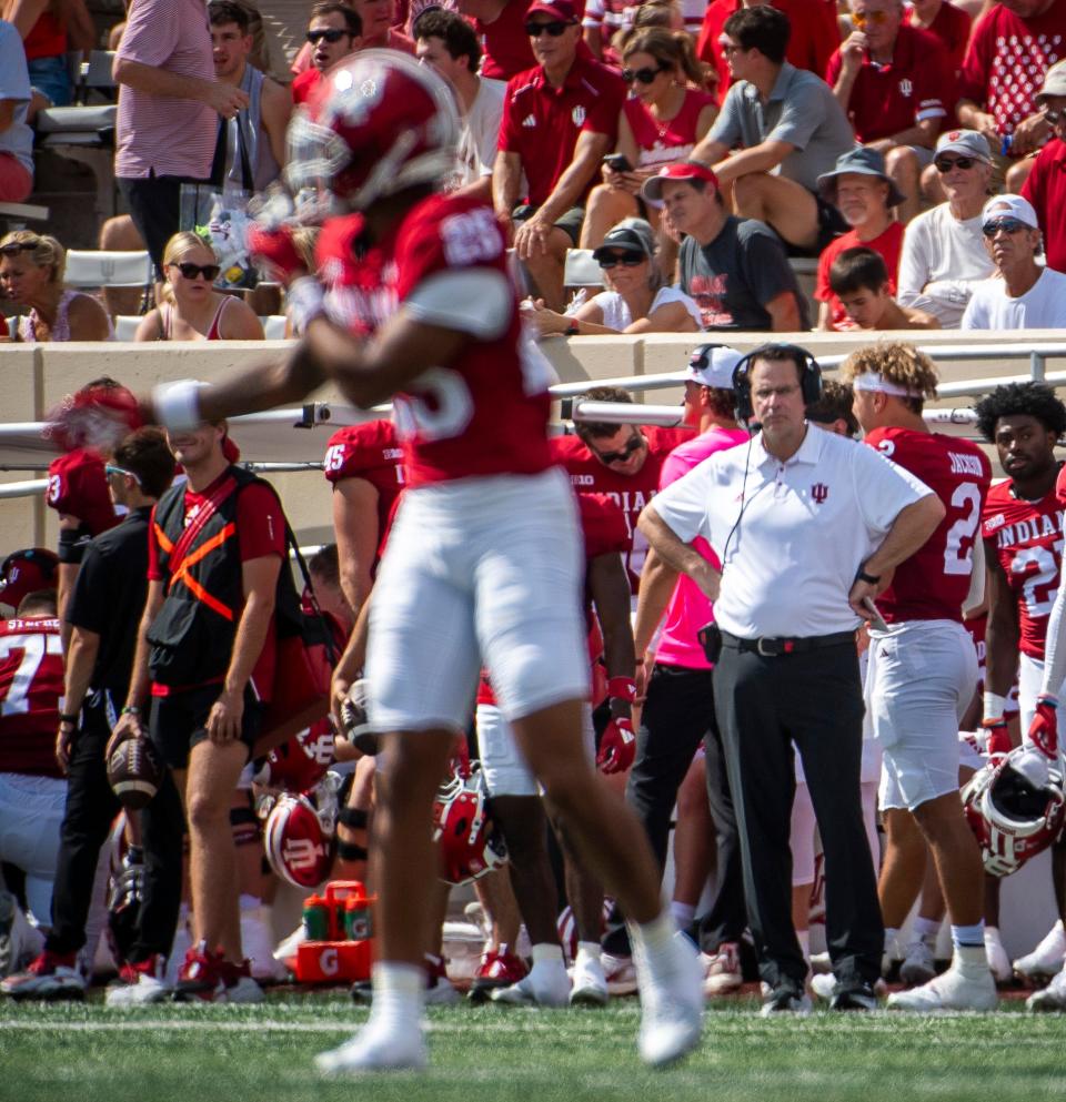 Indiana Head Coach Curt Cignetti during the Indiana versus Charlotte football game at Memorial Stadium on Saturday, Sept. 21, 2024.