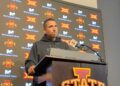 Iowa State football coach Matt Campbell looks ahead to Arkansas State