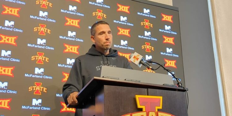 Iowa State football coach Matt Campbell looks ahead to Arkansas State