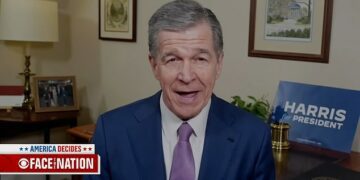 Roy Cooper, the Democrat governor of North Carolina, claims that if Kamala Harris can turn his state blue, she will beat Donald Trump in November