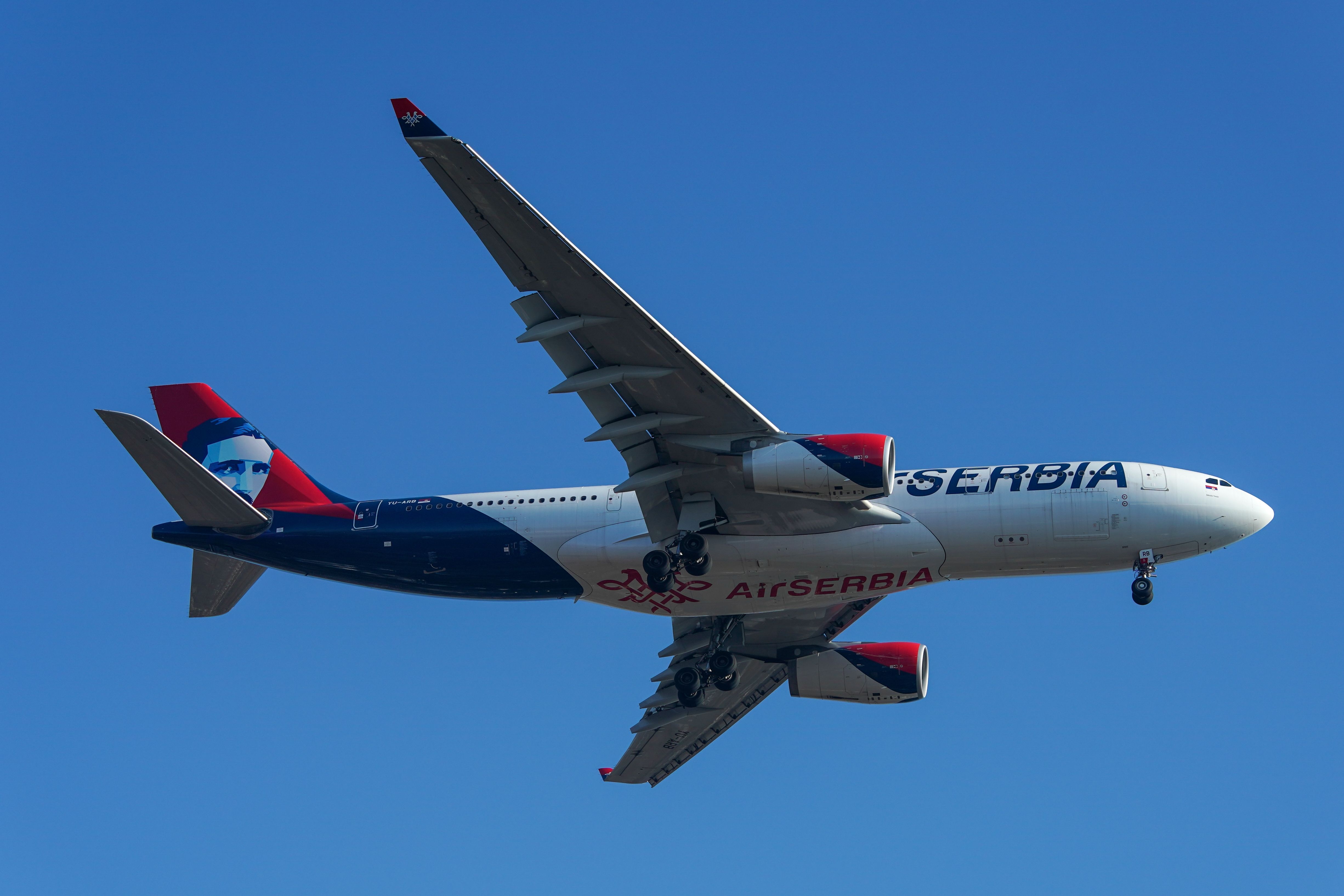 An Air Serbia Airbus A330 taking off