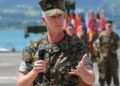 Lt. Gen. James Glynn speaks during a ceremony at Marine Corps Base Hawaii, Thursday, Sept. 12, 2024, during which he assumed command of Marine Corps Forces Pacific.