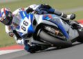 Mat Mladin in AMA Superbike Championship motorcycle race at Mid-Ohio Sports Car Course in Lexington, Ohio, on Saturday, Aug.4, 2007. Photo by Tom Riles