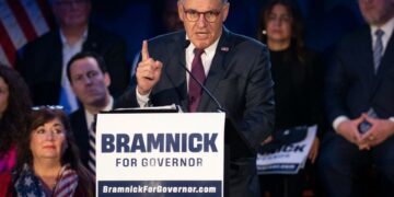 Jan 27, 2024; New Brunswick, NJ, United States; State Sen. Jon Bramnick, a Republican, announces his run for NJ governor at The Stress Factory.