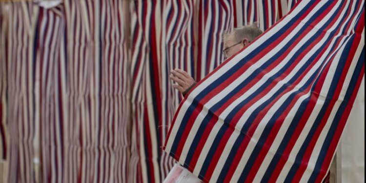 Voters cast their ballots in the New Hampshire Primary at a voting site at Pinkerton Academy in Derry, N.H., on Jan. 23. File Photo by Amanda Sabga/UPI