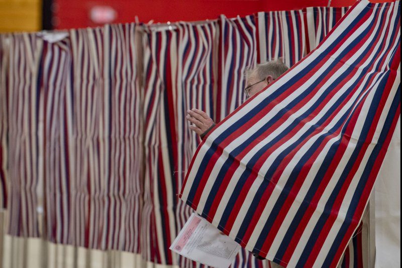 Voters cast their ballots in the New Hampshire Primary at a voting site at Pinkerton Academy in Derry, N.H., on Jan. 23. File Photo by Amanda Sabga/UPI