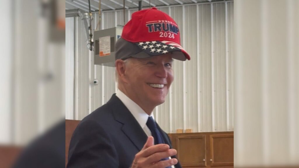 No evidence Biden wearing a Trump hat was a 'lapse'