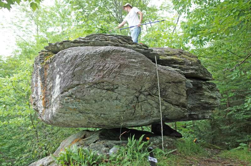 Precariously balanced rocks in New York, Vermont provide limits on earthquake shaking