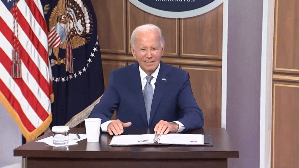 Biden smiles