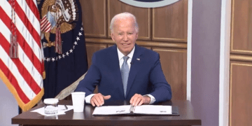 Biden smiles