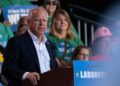 M Democratic vice presidential nominee Minnesota Gov. Tim Walz speaks at Laborfest on September 2, 2024 in Milwaukee, Wisconsin. (Photo by Jim Vondruska / GETTY IMAGES NORTH AMERICA / Getty Images via AFP)(Getty Images via AFP)