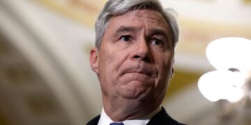 Sen. Sheldon Whitehouse, D-RI, in closeup shot