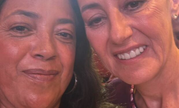 Mexican Congresswoman Maribel Solache (left) takes a selfie with President Elect Claudia Sheinbaum. (Maribel Solache)