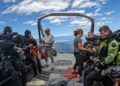 The team from Atlantic Wreck Salvage prepared for a dive. From left were Tim Whitehead, Tom Packer, Eric Takakjian, Jennifer Sellitti, Joe Mazraani, and Andrew Donn.