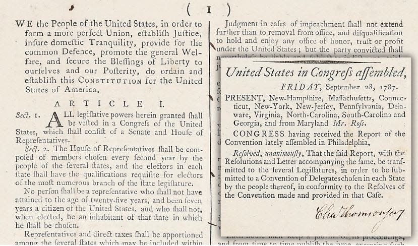 A look at the preamble and ratification of the copy of the U.S. Constitution headed for auction.