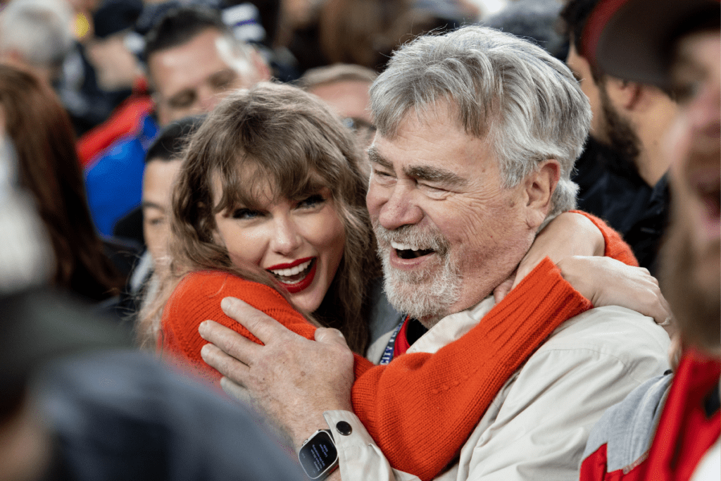 Taylor Swift Ed Kelce Hug AFC Championship