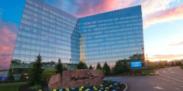 The exterior of Earth Tower at Mohegan Sun in Uncasville, Connecticut.