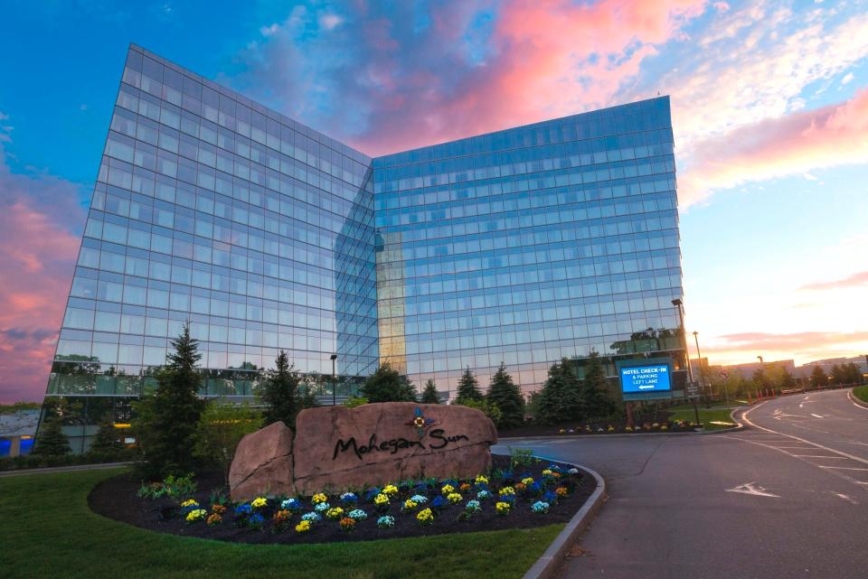 The exterior of Earth Tower at Mohegan Sun in Uncasville, Connecticut.