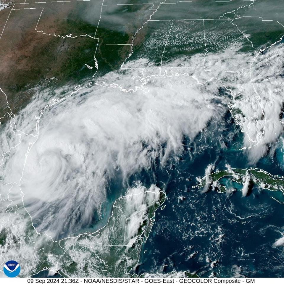 Tropical Storm Francine continued to get stronger and better organized on Monday, Sept. 9, 2024 as it moved slowly northward in the Gulf of Mexico.