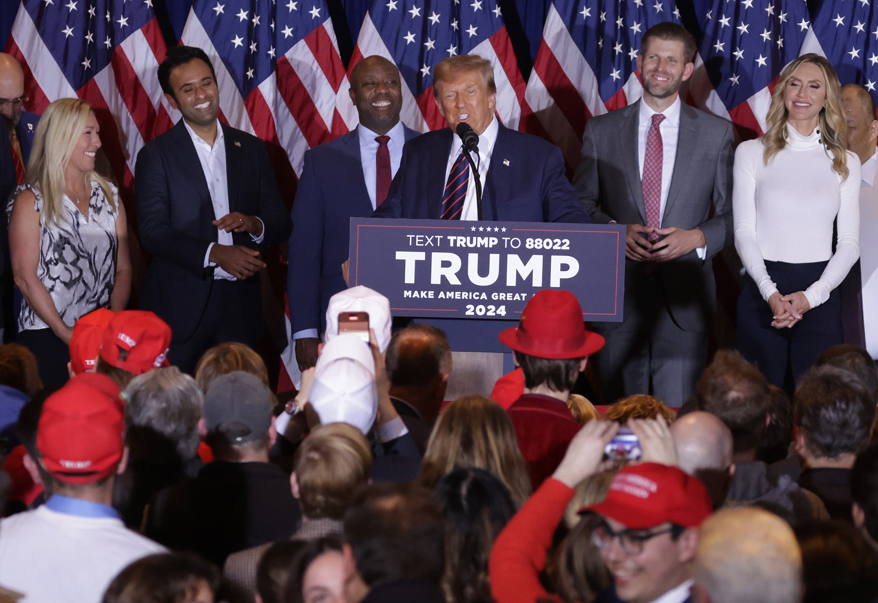 Donald Trump at his primary night rally on January 23 in Nashua, New Hampshire. The Trump campaign sees New Hampshire as unwinnable, former volunteer claimed in leaked email