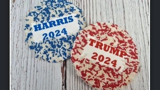 Trump vs Harris: While 5,200 of them have been sold with the sentiment “I support former President Trump,” just 500 had the sentiment “I support Vice President Kamala Harris.”(Instagram/Lochelsbakery)