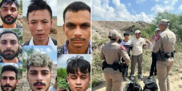 Illegal immigrants with Texas DPS troopers