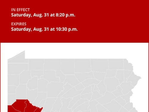 Update: Southwest Pa. under a flash flood warning Saturday night