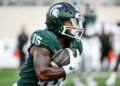 Michigan State's Kay'ron Lynch-Adams runs against Prairie View A&M during the fourth quarter on Saturday, Sept. 14, 2024, at Spartan Stadium in East Lansing.