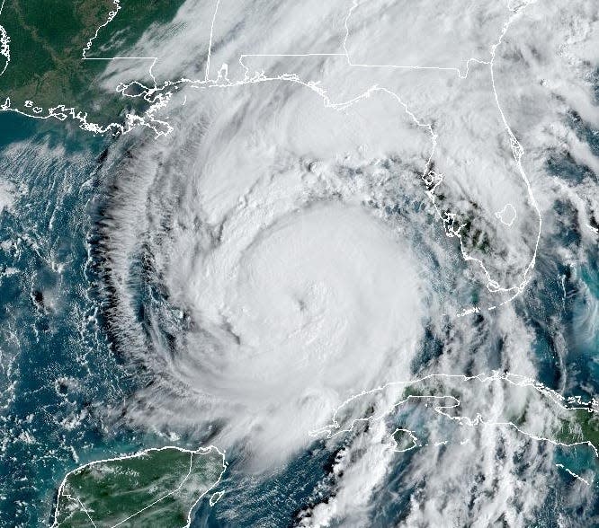 A satellite image of Hurricane Helene taken at 9:31 a.m. Thursday.