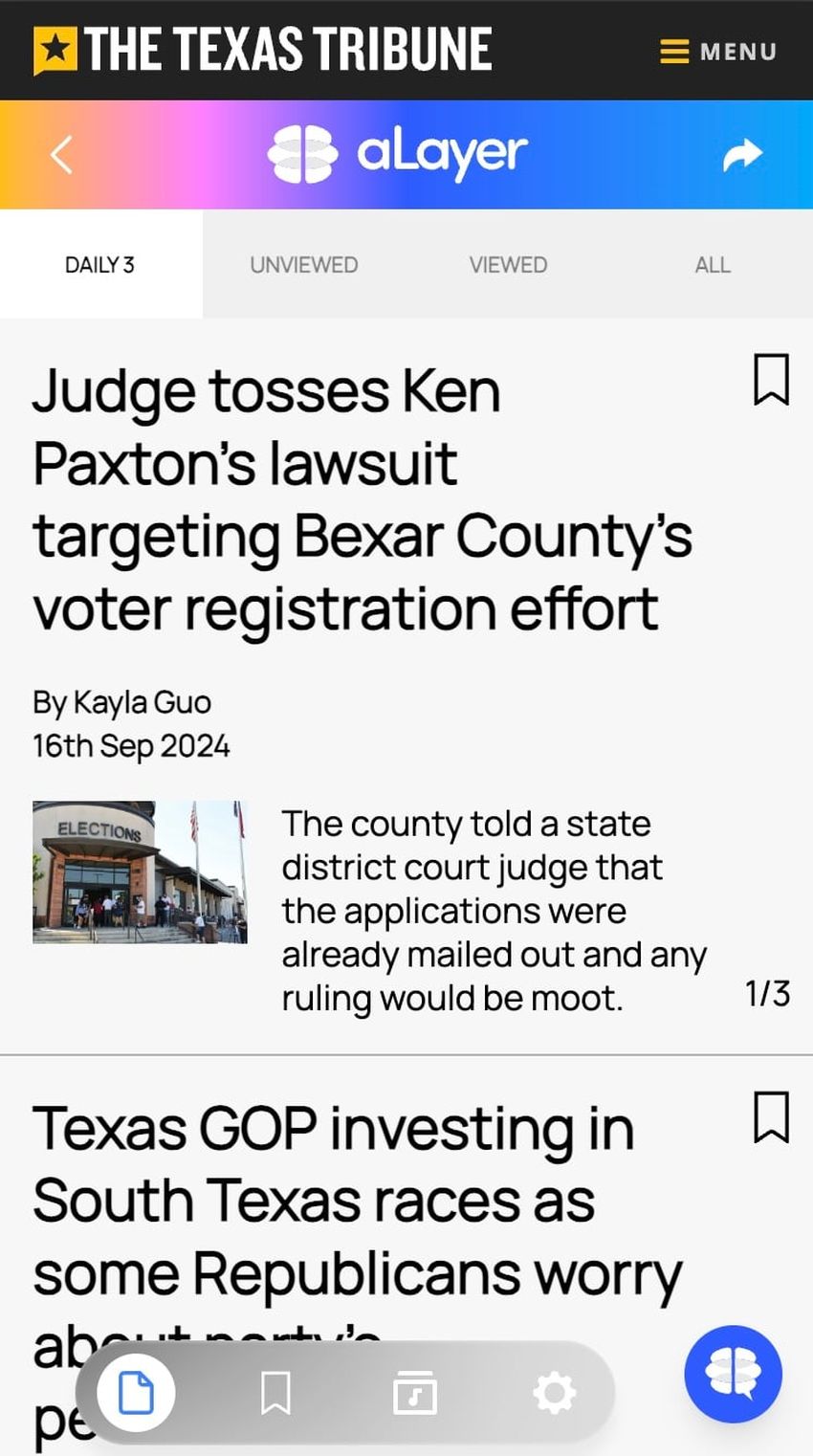 Example of how aLayer's presentation looks on The Texas Tribune's site.